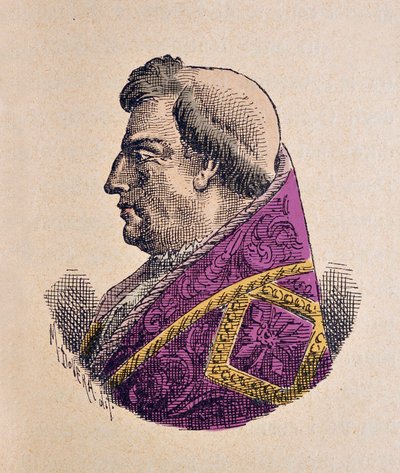 Porträt von Papst Alexander VI., 1898 (Stich mit späterer Kolorierung) von Italian School